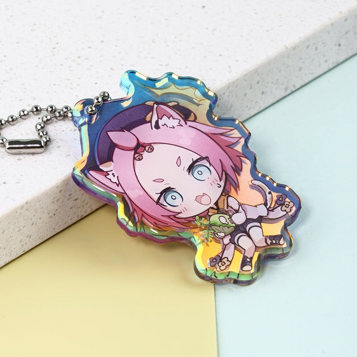 Custom Double Sided Gradient Rainbow Keychain