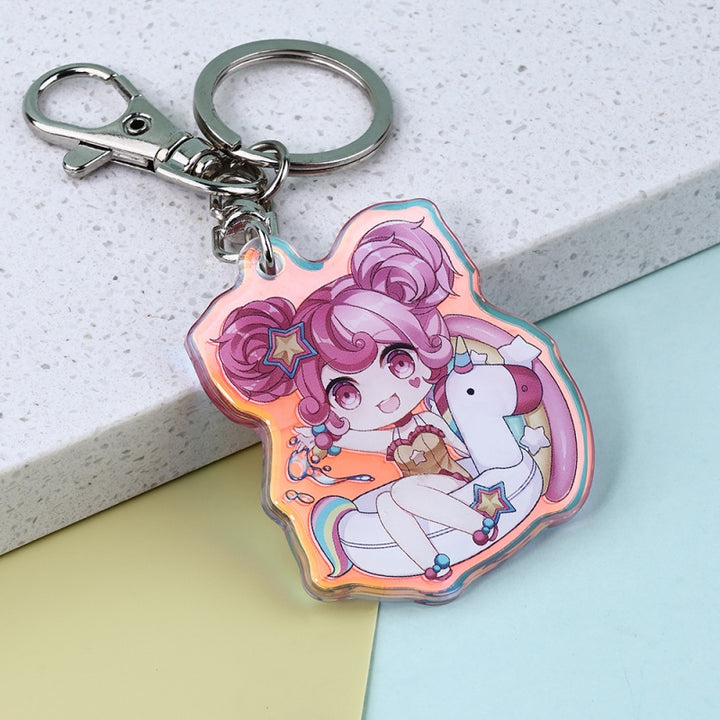 Custom Double Sided Rainbow Keychain