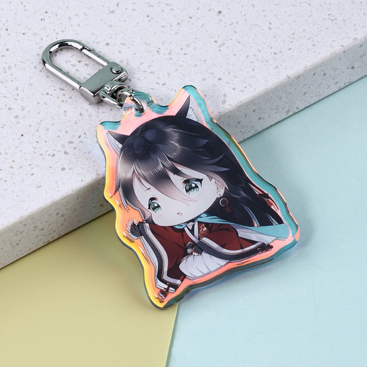 Custom Double Sided Rainbow Keychain