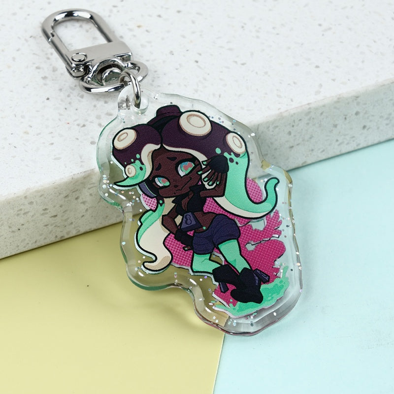 Custom Double Sided Glitter Keychain