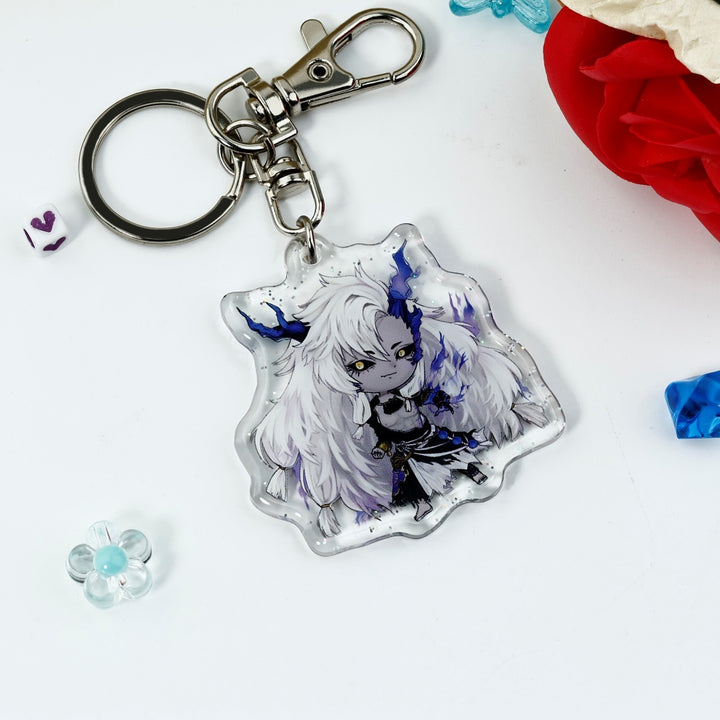 Custom Double Sided Glitter Keychain