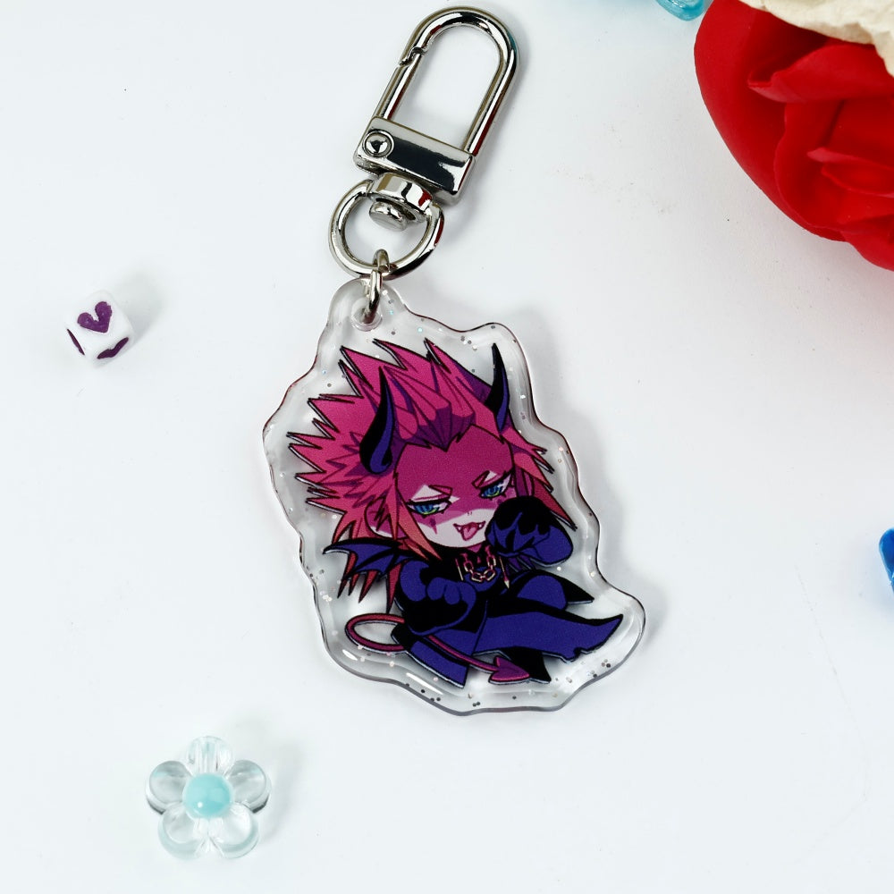 Custom Double Sided Glitter Keychain