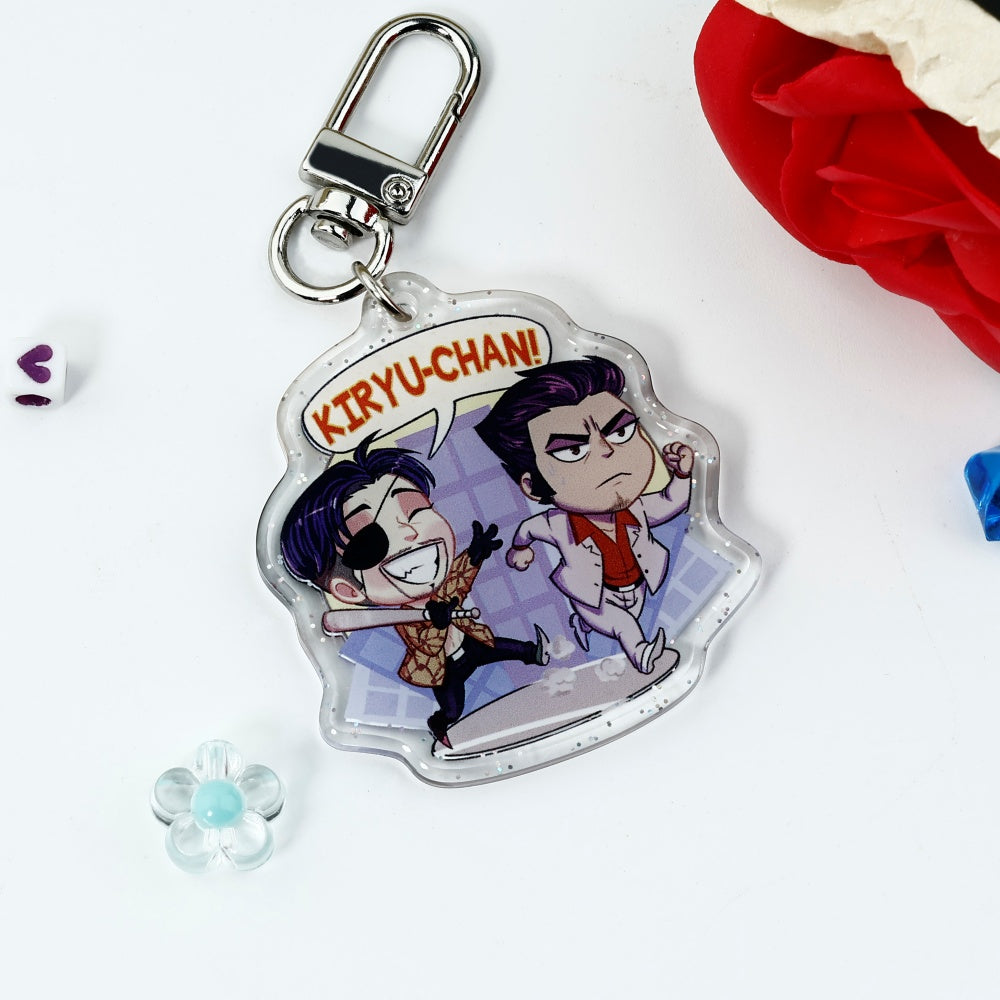 Custom Double Sided Glitter Keychain